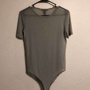 Gray transparent bodysuit